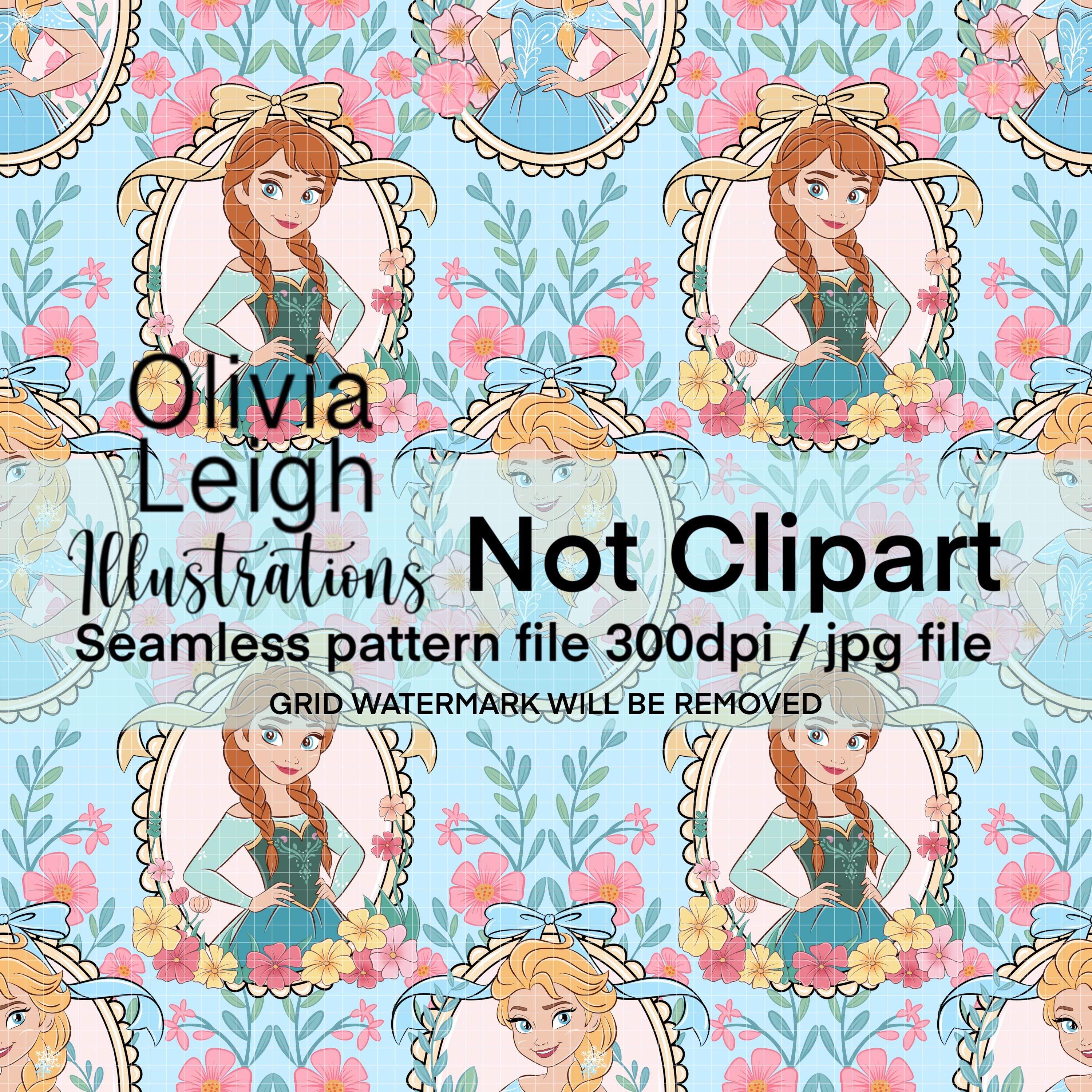 Elsa Repeating Pattern Princess Elsa and Anna, Frozen, Coquette Bow, Seamless Repeat Pattern ...