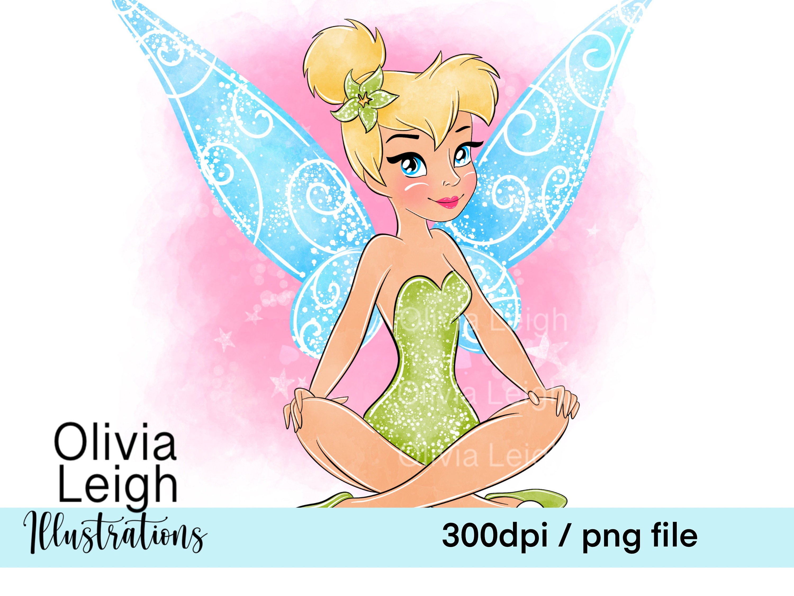 Disney Tinkerbell Digital Paper Scrapbooking - Party and Craft Supply