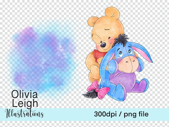 Cute Baby Winnie the Pooh and Eeyore Clipart PNG Files DIGITAL DOWNLOAD  Commercial Use Printable -  Denmark