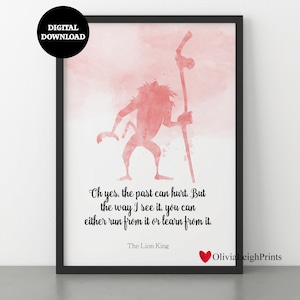 The Lion King Rafiki Quote Pink Print-Wall Art-Gift-Nursery DIGITAL DOWNLOAD Printable