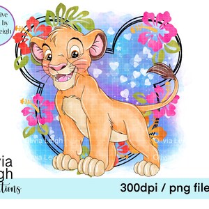 Il Re Leone Floreale Carino Clipart Sublimazione PNG File DOWNLOAD DIGITALE Stampabile