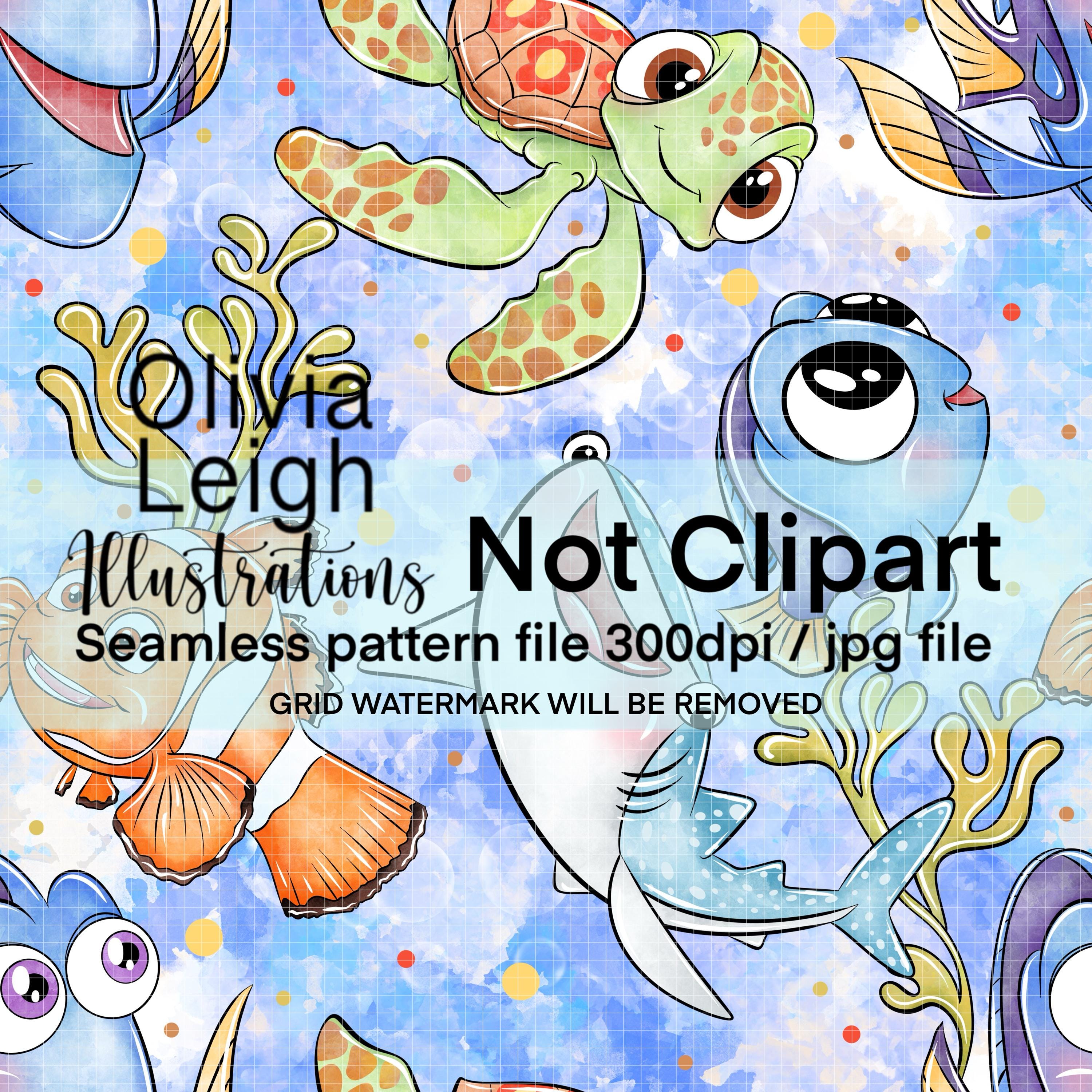 Finding Nemo, Finding Dory, Cute, Seamless Repeat Pattern. Digital ...
