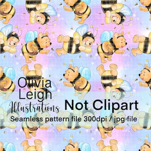 Winnie The Pooh Seamless Repeat Pattern. Digital Paper. DIGITAL DOWNLOAD Printable