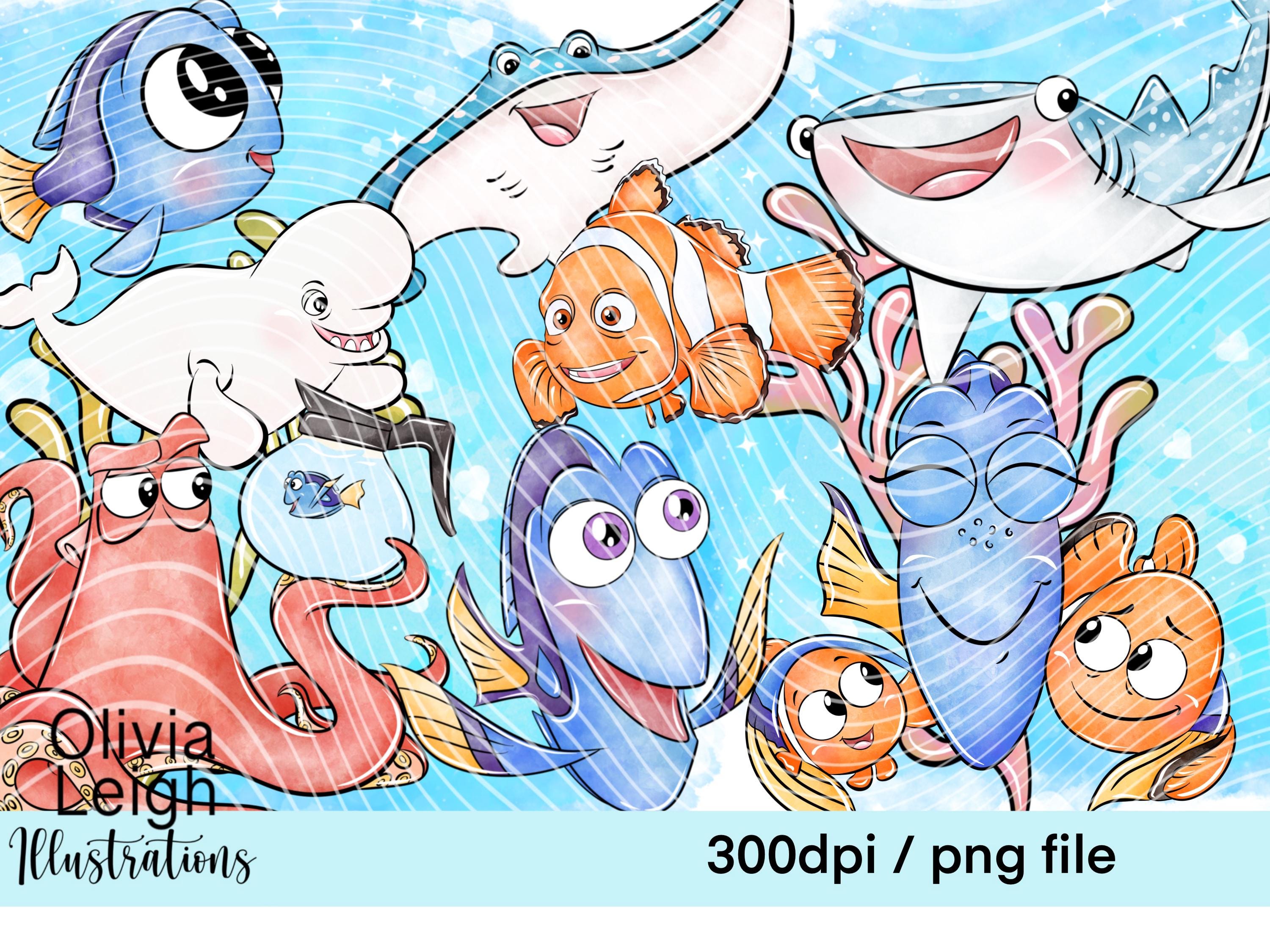 Finding nemo sticker - Etsy México, image size:3000x2249