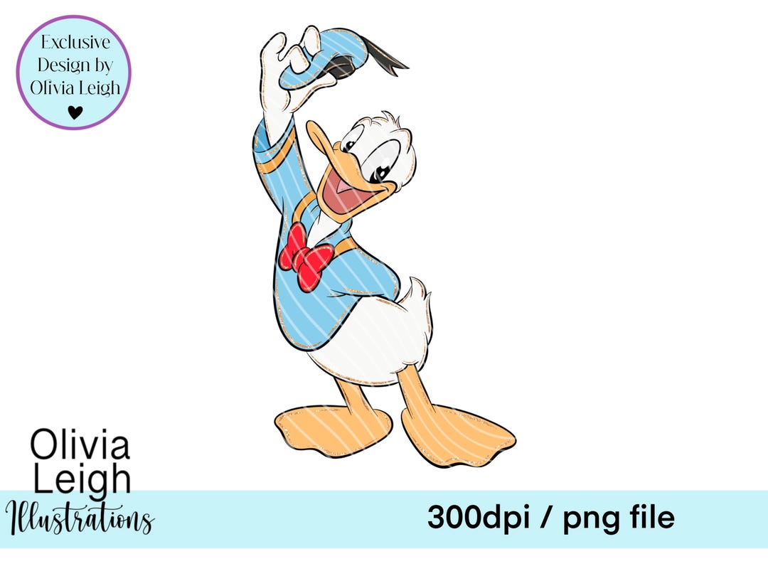 Donald Duck, Cute Glitter Clipart Sublimation Glitter PNG Files DIGITAL ...