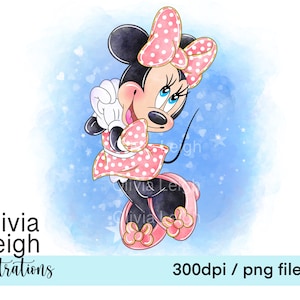 Archivos PNG de Minnie Mouse lindos para descargar DESCARGA DIGITAL para niños, sublimación imprimible