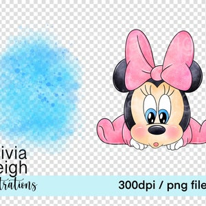 Cute Baby Minnie Mouse Clipart PNG Files DIGITAL DOWNLOAD Commercial Use Printable image 2