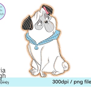 Prinzessin Pocahontas, Percy der Mops Hund, Clipart PNG-Dateien DIGITAL DOWNLOAD Sublimation druckbare