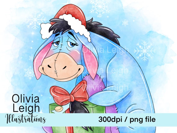 Winnie the Pooh Eeyore Christmas Cute Clipart PNG Files - Etsy