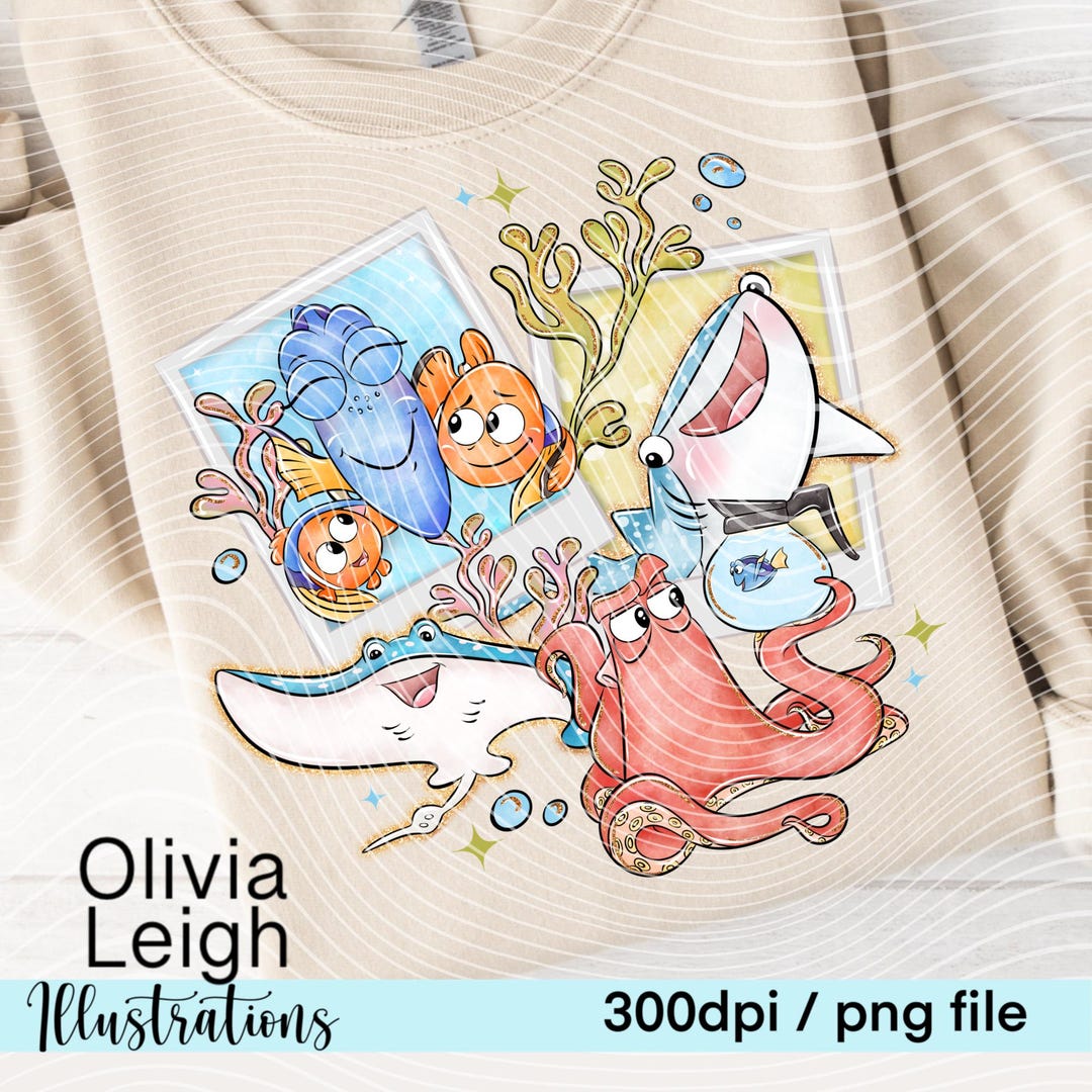 Finding Dory, PNG Frame Photo Style Shirt Design File DIGITAL DOWNLOAD ...