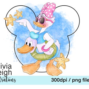 Daisy Duck Cute Beach Clipart Sublimation PNG Files DIGITAL DOWNLOAD ...