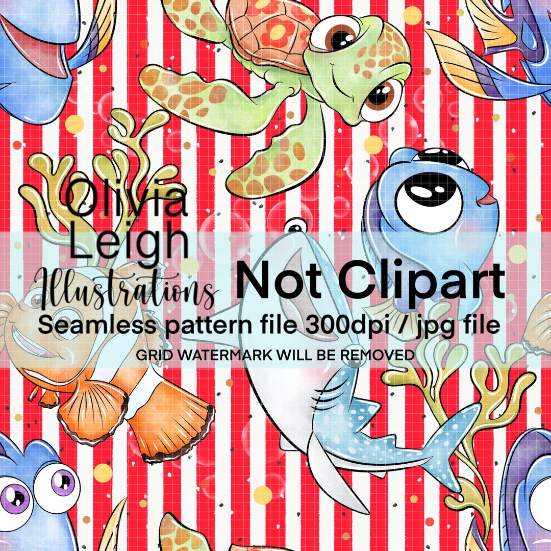 Nemo Repeated Pattern Finding Nemo, Finding Dory, Cute, Seamless Repeat Pattern. Digital ...
