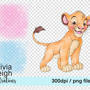 El Rey León Simba Lindo Clipart PNG Archivos DESCARGA DIGITAL Uso Comercial Imprimible imagen 2
