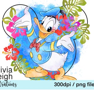 Donald Duck Cute Clipart Sublimation PNG Files DIGITAL DOWNLOAD ...