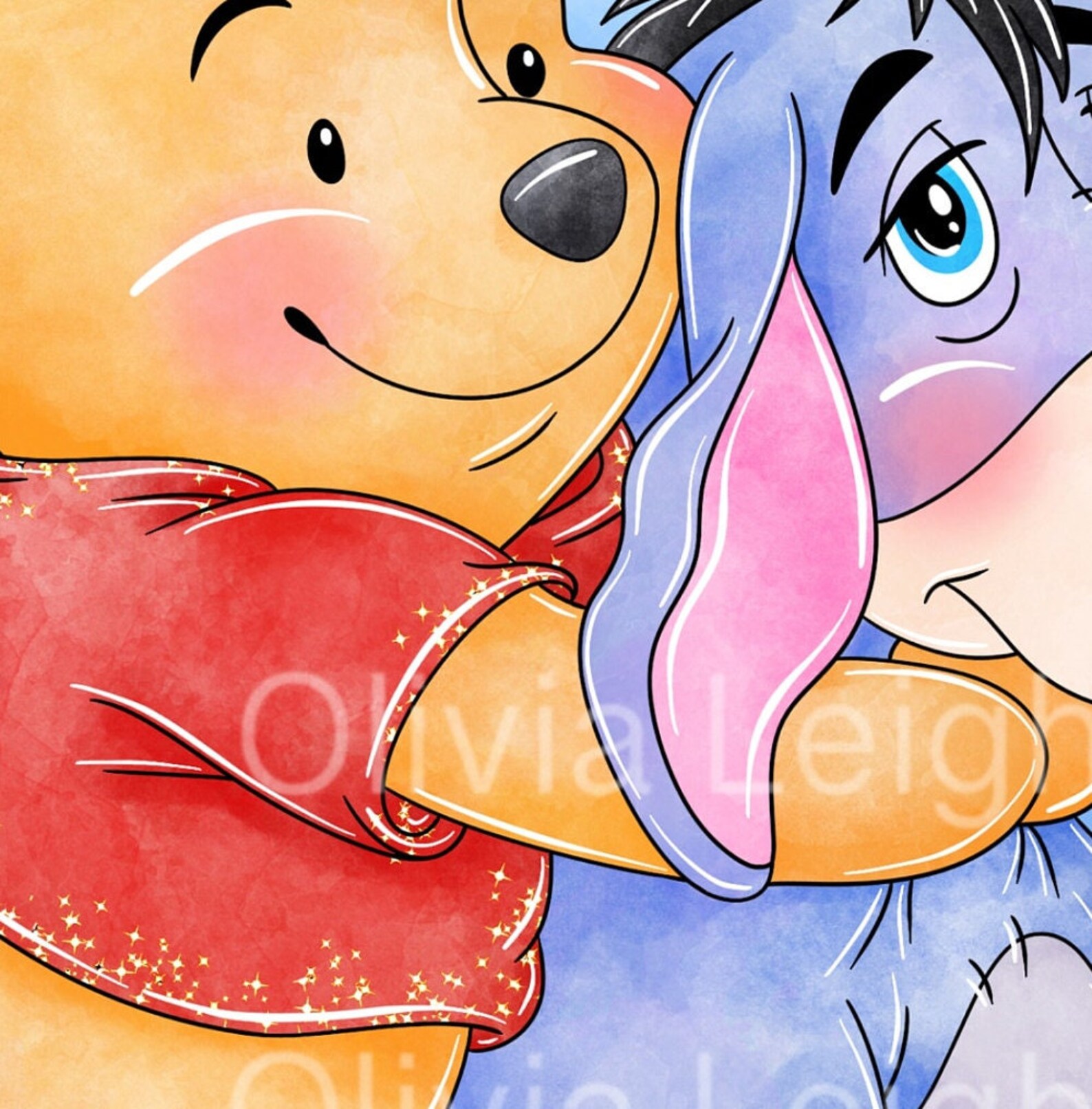 Winnie the Pooh and Eeyore Vatentines Cute Clipart PNG Files Etsy