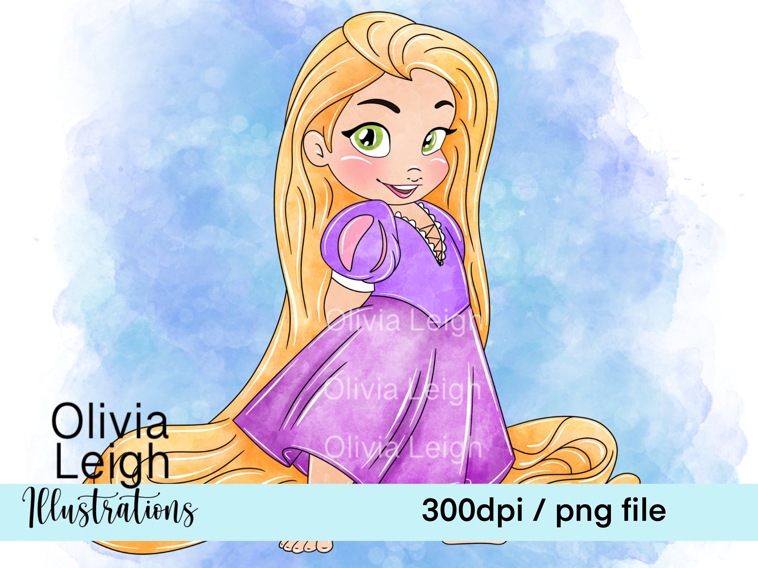 Baby Toddler Princess Rapunzel Tangled Cute Clipart PNG Files DIGITAL  DOWNLOAD Commercial Use Printable - Etsy Australia