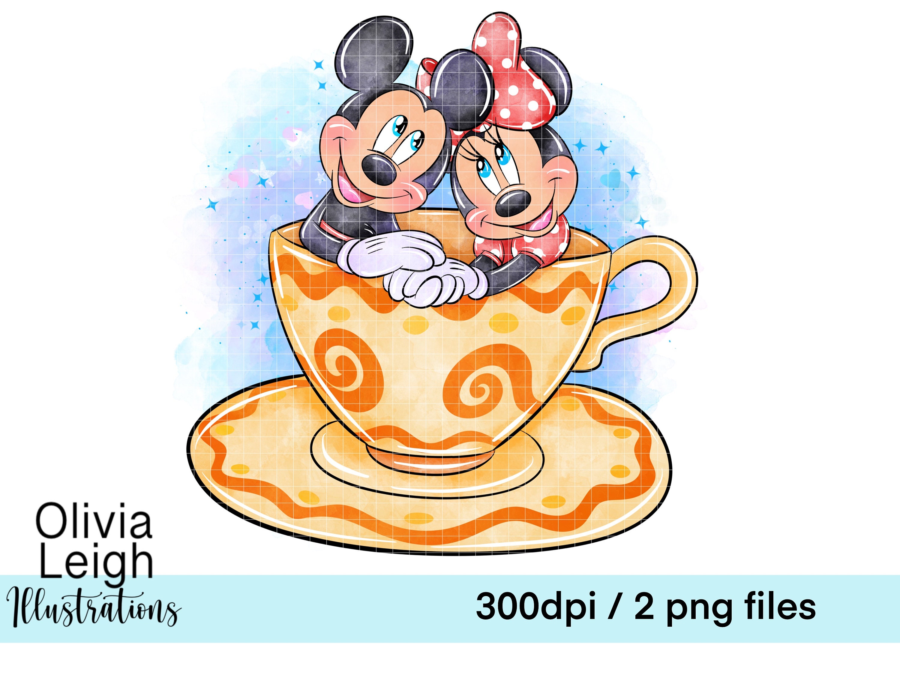 Mickey Snd Minnie Tea Cup, Theme Park Ride Cute Clipart PNG Files