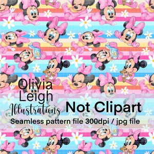 Baby Minnie Mouse Toddler Seamless Repeat Pattern. Digital Paper. DIGITAL DOWNLOAD Printable