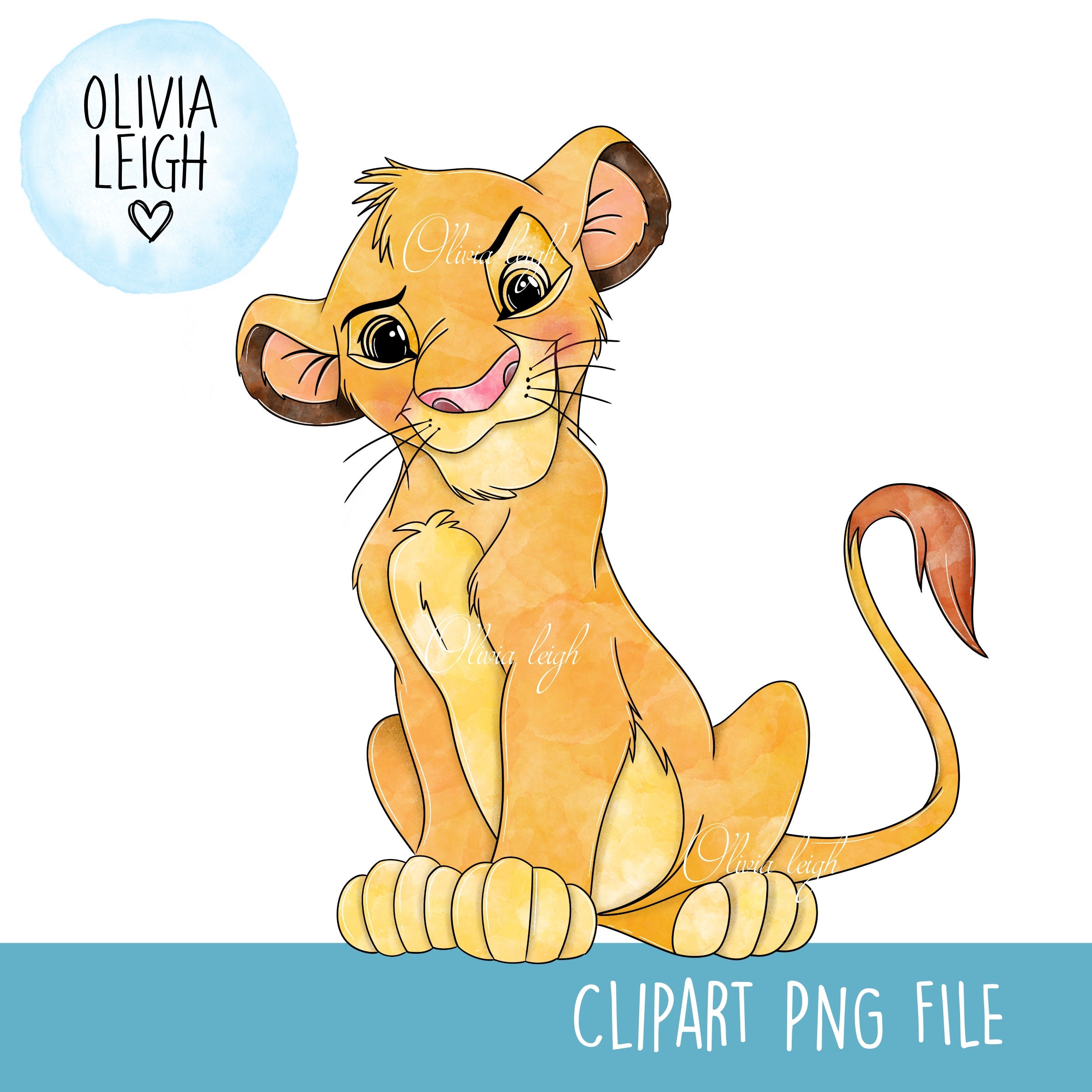 Lion King Simba Cute Clipart PNG Files DIGITAL DOWNLOAD - Etsy
