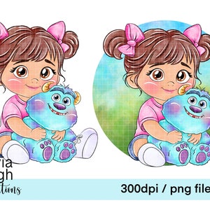 Monsters Inc süße Boo Clipart Sublimation PNG Dateien DIGITAL DOWNLOAD Printable