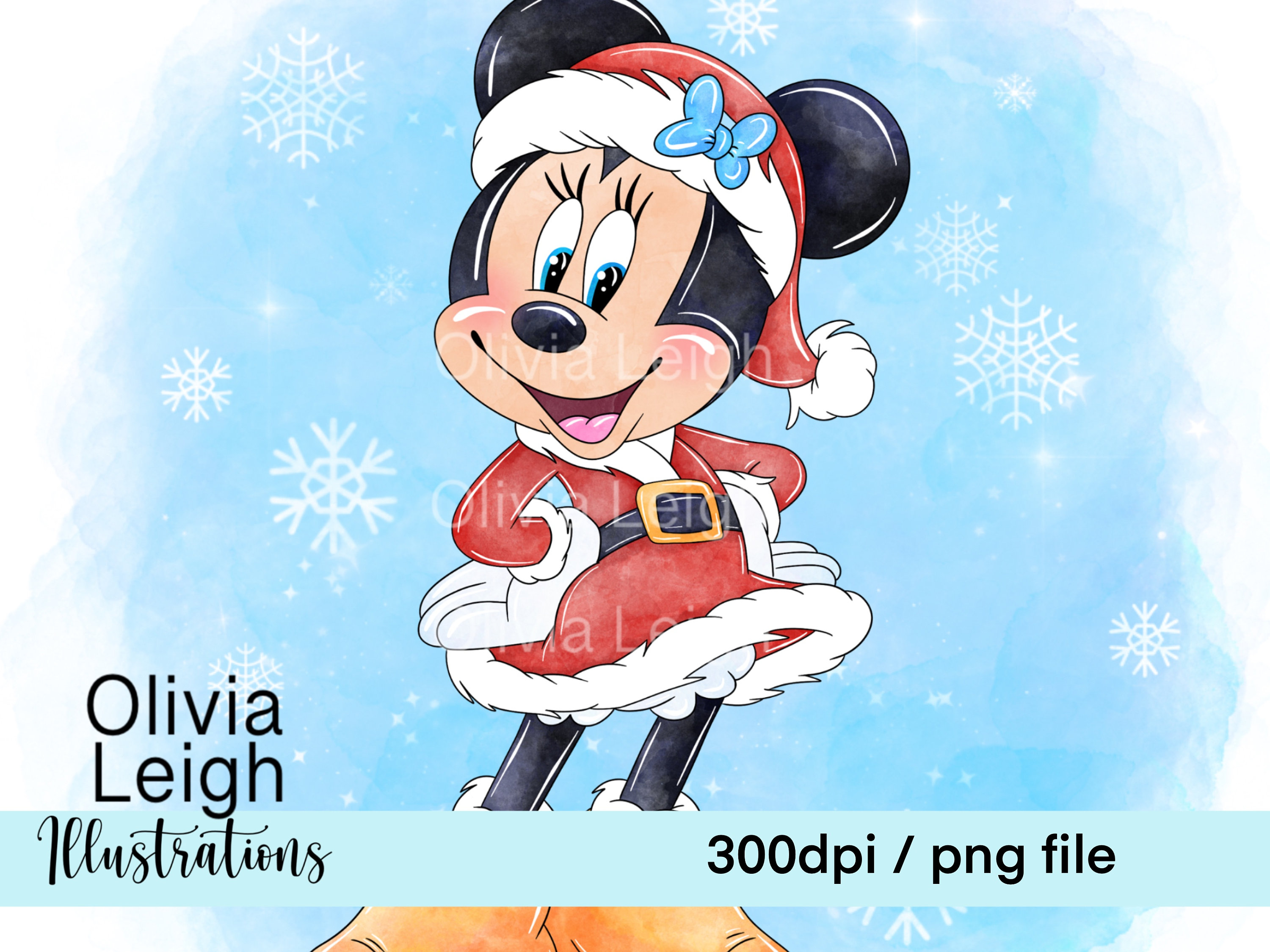 Set of Mickey and Minnie Mouse Christmas Cute Clipart PNG Etsy