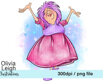 Schwert In The Stone Madam Mim Cute Clipart PNG-Dateien DIGITAL DOWNLOAD Printable