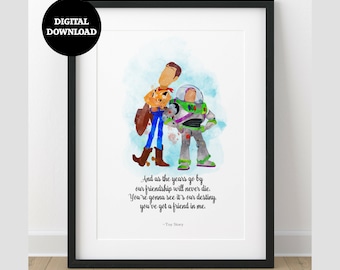 Disney Pixar Toy Story Friendship You've Got A Friend In Me Quote Lyrics Wall Art Print DIGITAL DOWNLOAD Printable