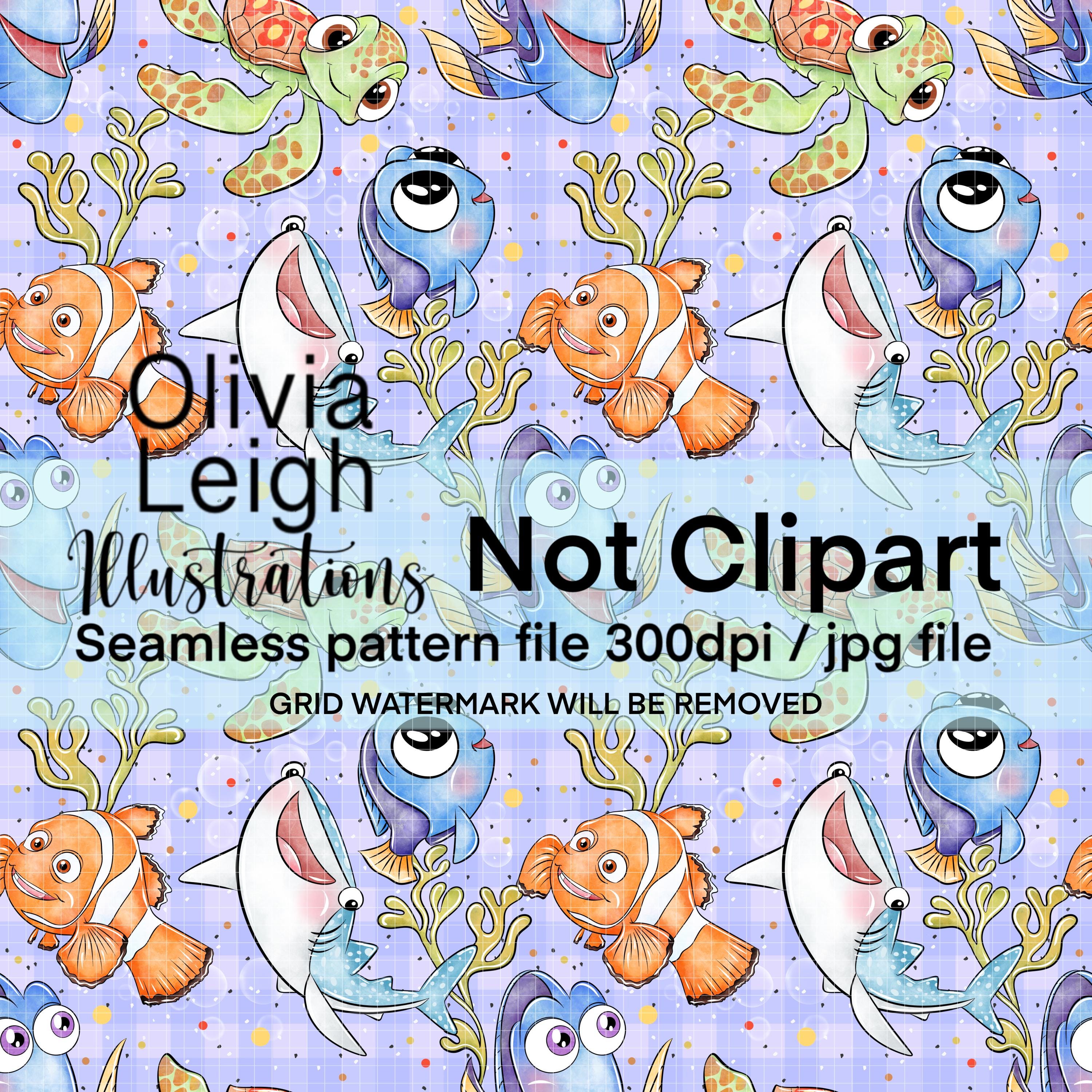 Finding Nemo, Finding Dory, Cute, Seamless Repeat Pattern. Digital ...