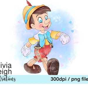 Pinocchio PNG Sublimazione Carino Clipart Files DOWNLOAD DIGITALE Stampabile