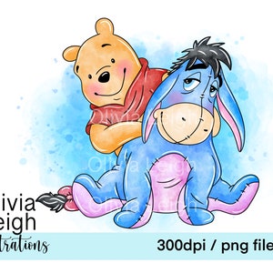 Cute Winnie The Pooh And Friends Clipart PNG Files DIGITAL DOWNLOAD  Printable