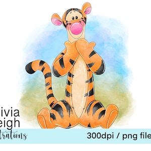 Winnie The Pooh Tigger Cute Clipart PNG Files DIGITAL DOWNLOAD Sublimation Print Printable