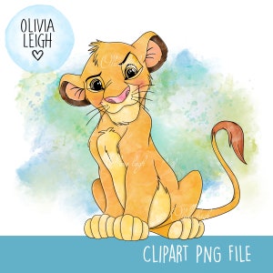 Il Re Leone Simba Carino Clipart PNG Files DOWNLOAD DIGITALE Stampabile