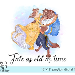 La bella e la bestia PNG Sublimazione Citazione Clipart Files DOWNLOAD DIGITALE Stampabile