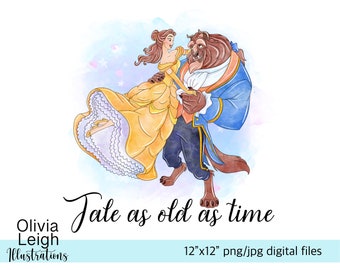 Beauty And The Beast PNG Sublimation Quote Clipart Files DIGITAL DOWNLOAD  Printable