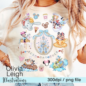Beste dag ooit, png-bestand, frame strik coquette stijl shirt ontwerpbestand DIGITALE DOWNLOAD