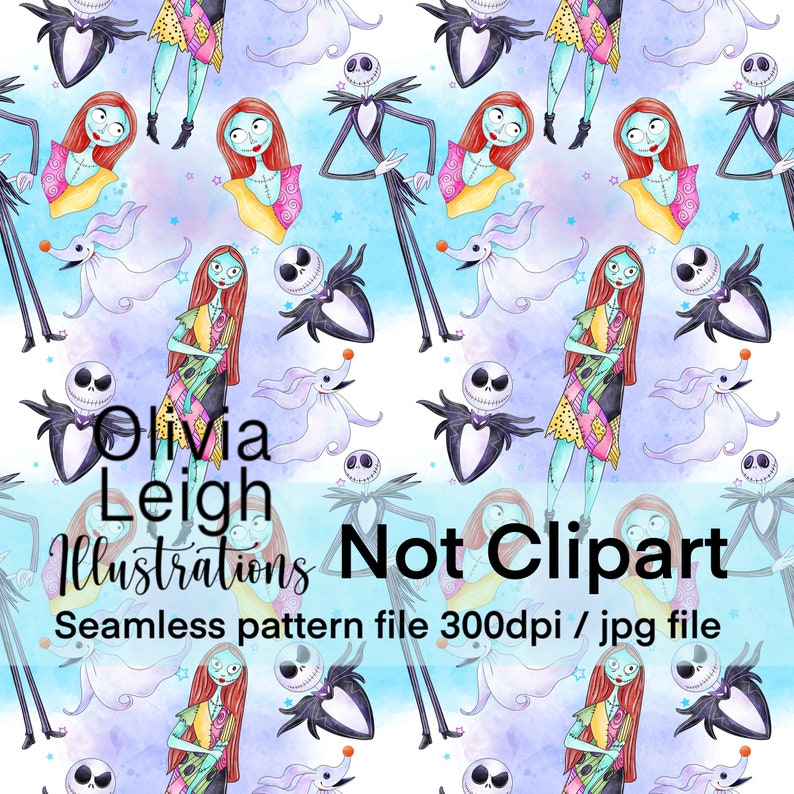 The Nightmare Before Christmas Seamless Pattern. Digital Etsy