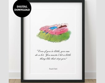 Roald Dahl Matilda Hand Drawn Quote Wall Art Print DIGITAL DOWNLOAD Printable