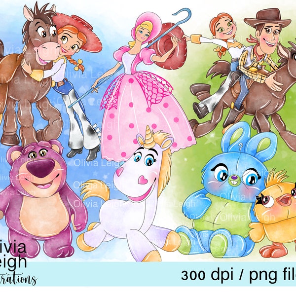 Toy Cute Clipart Set PNG Clipart Files DIGITAL DOWNLOAD Children's Printable