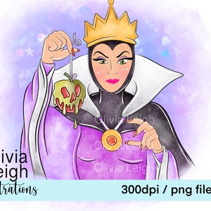 Prinzessin Bösewichte Ursula, Maleficent, Cute Clipart Set PNG Dateien DIGITAL DOWNLOAD Printable Bild 3