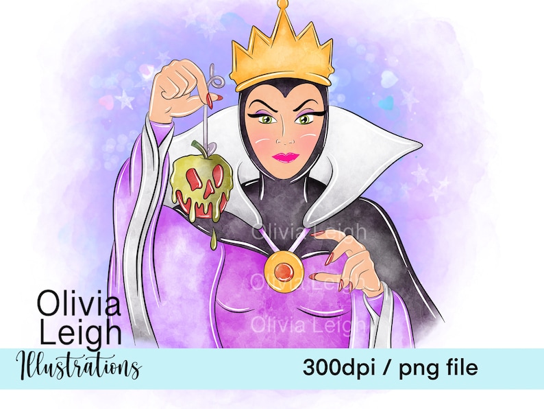 Prinzessin Bösewichte Ursula, Maleficent, Cute Clipart Set PNG Dateien DIGITAL DOWNLOAD Printable Bild 3