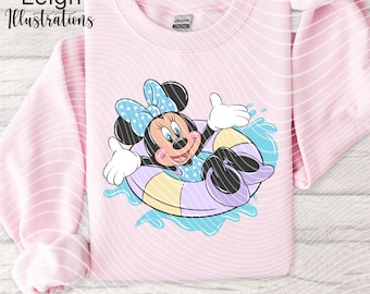 Minnie Summertime Pool PNG Files Hand Drawn DIGITAL DOWNLOAD Printable Uvdtf