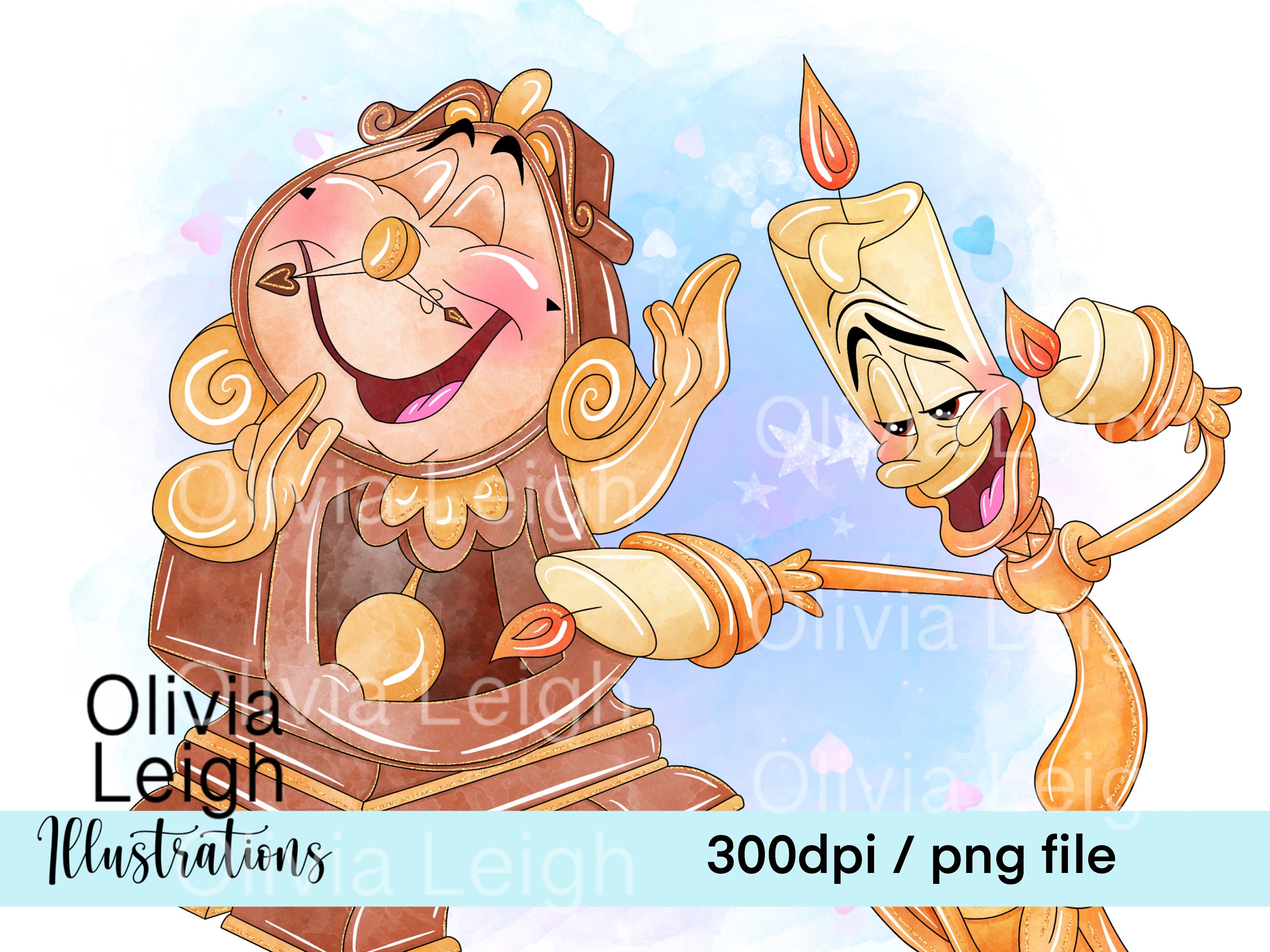 Set of Princess Belle Beauty and the Beast Cute Clipart PNG Files ...