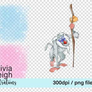 The Lion King Rafiki Cute Clipart PNG Files DIGITAL DOWNLOAD Printable ...