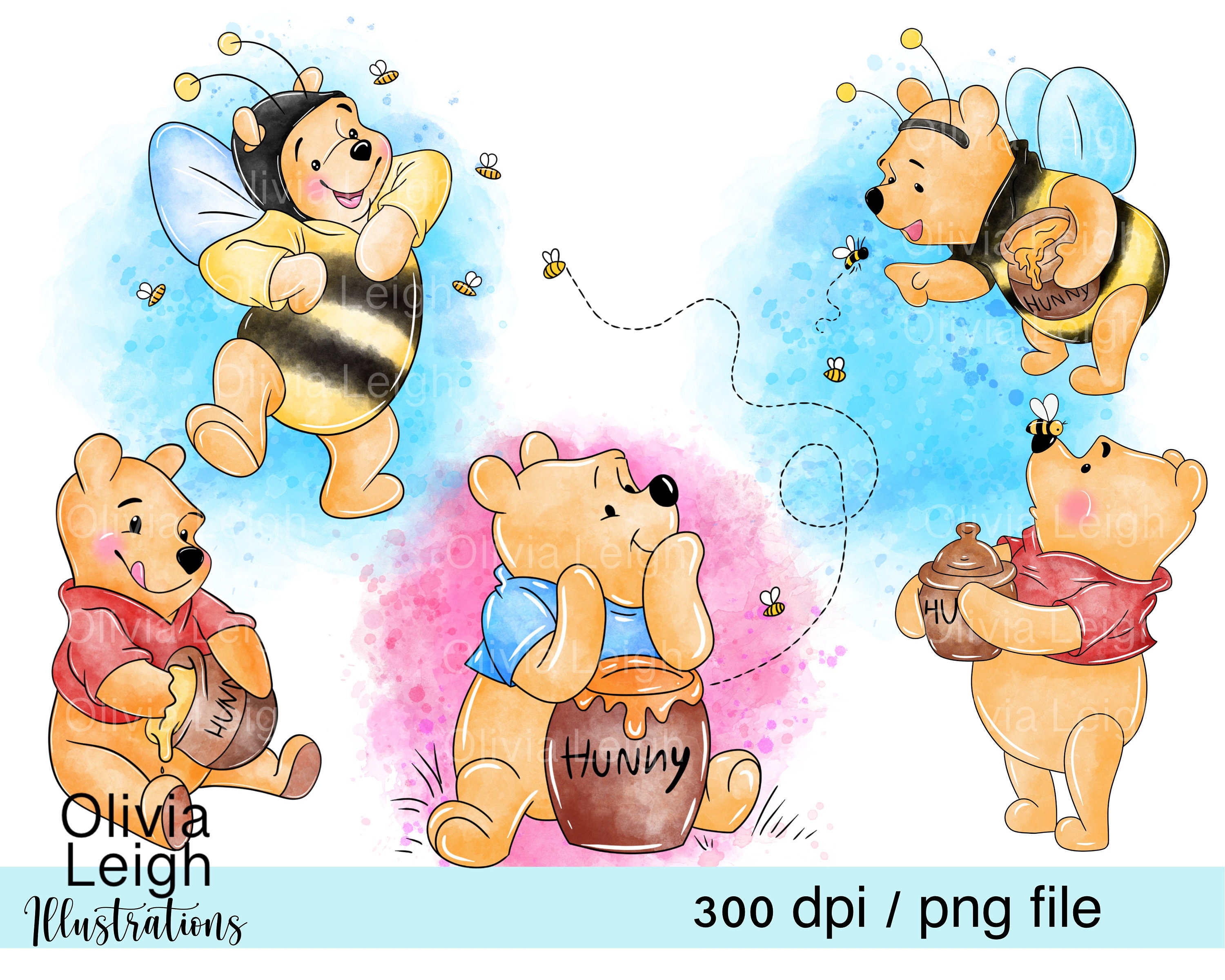 Dessin Winnie L ourson Bebe En Couleur Winnie l'ourson abeille mignon Clipart PNG fichiers - Etsy Canada
