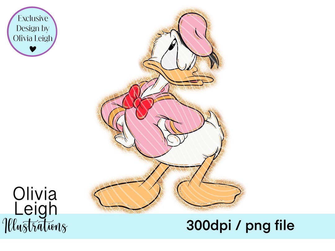 Donald Duck, Cute Glitter Clipart Sublimation Glitter PNG Files DIGITAL ...