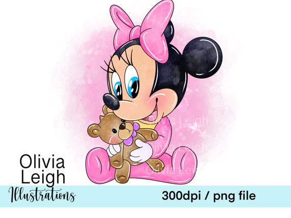 Mignon bébé Minnie Mouse Clipart PNG fichiers téléchargement numérique  Sublimation imprimable