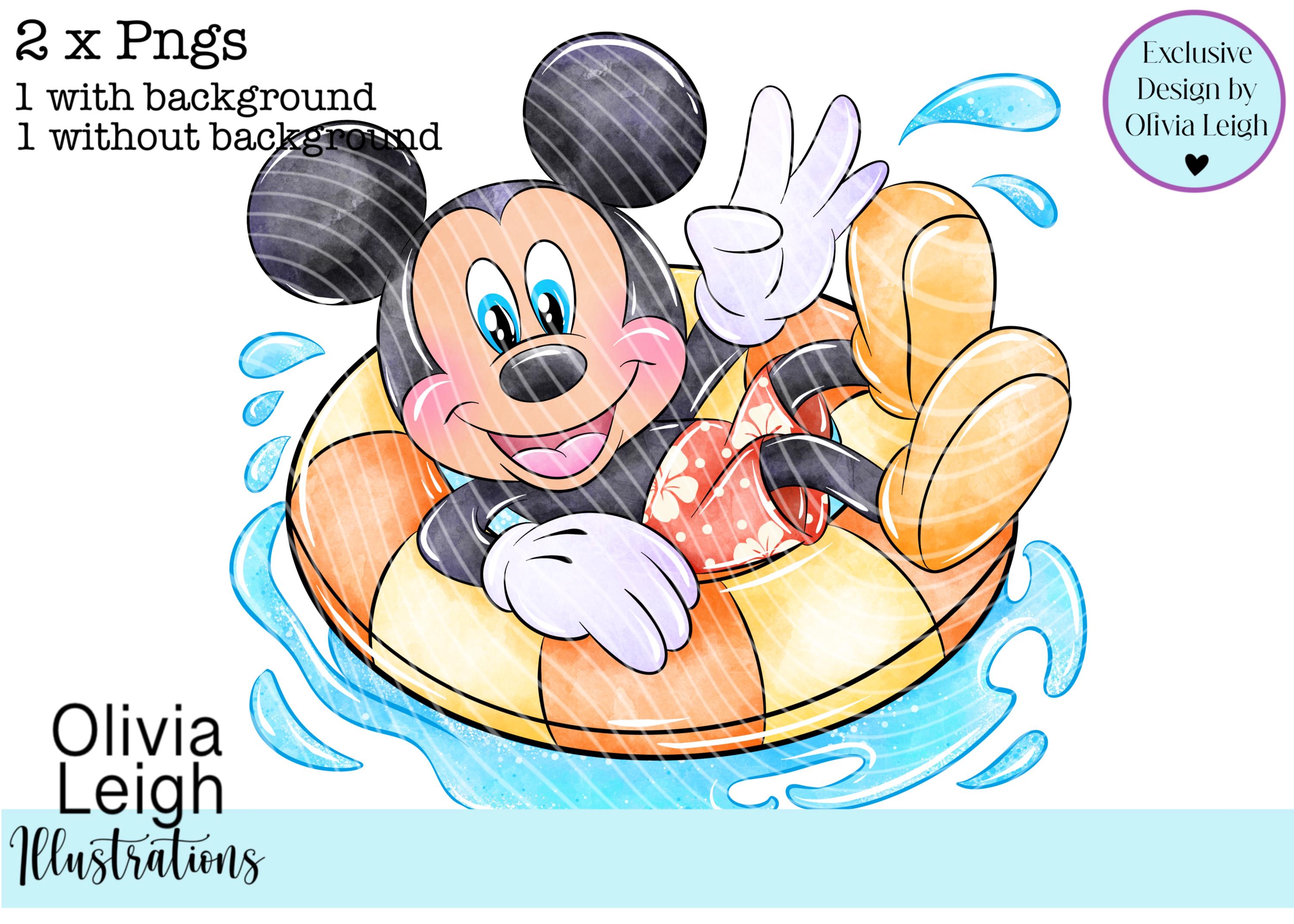 Mickey Summertime Pool PNG Files Hand Drawn DIGITAL DOWNLOAD Printable ...
