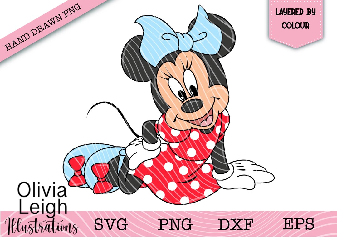 Minnie Mouse, Png, Dxf, Eps, Svg, Layered by Colour Cutting Files ...