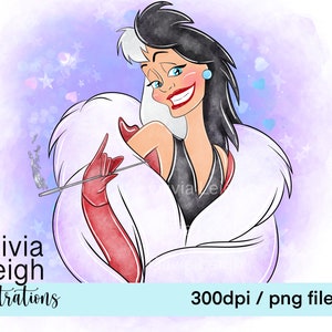 Prinzessin Bösewichte Ursula, Maleficent, Cute Clipart Set PNG Dateien DIGITAL DOWNLOAD Printable Bild 8