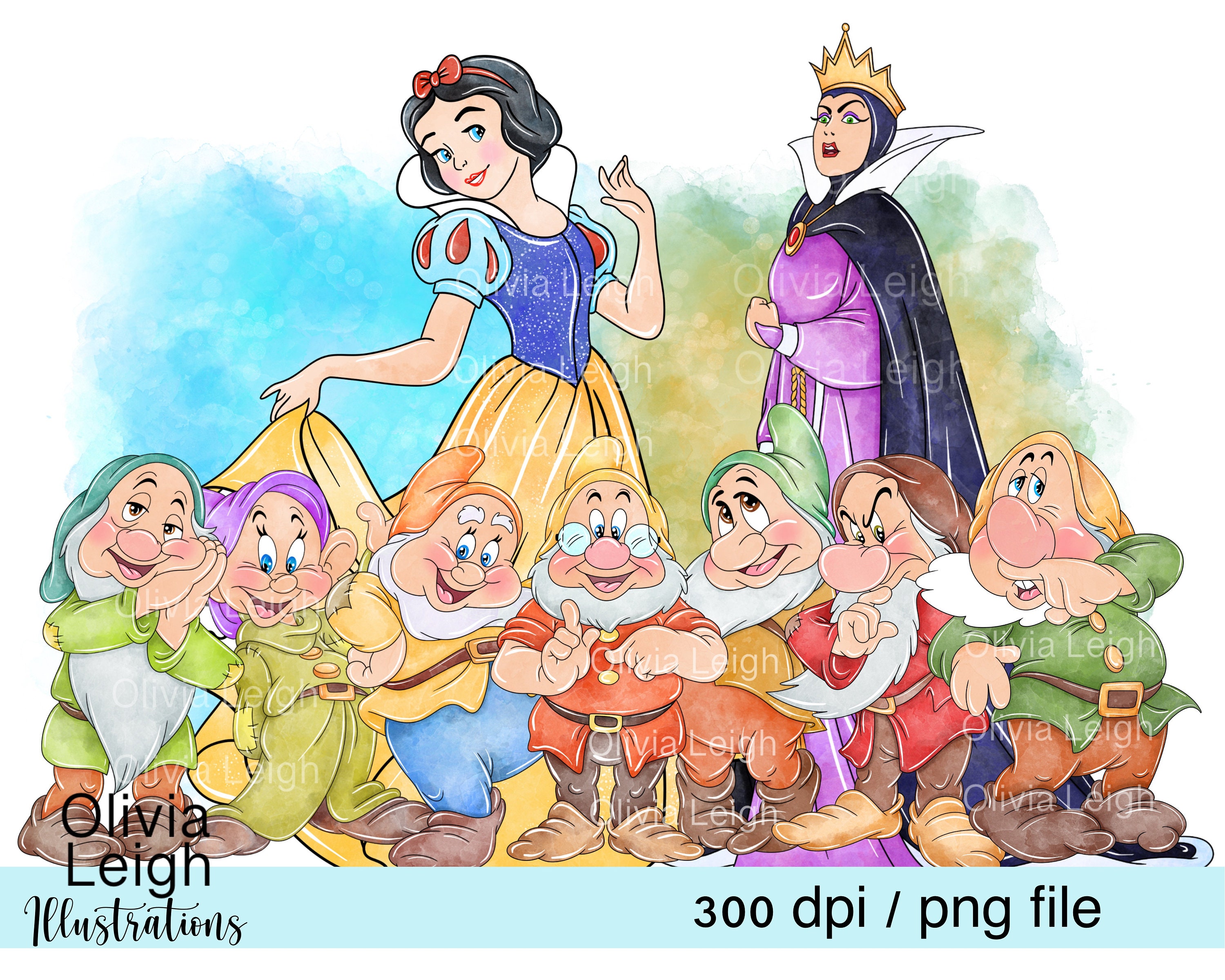 Seven Dwarfs Poster Etsy 